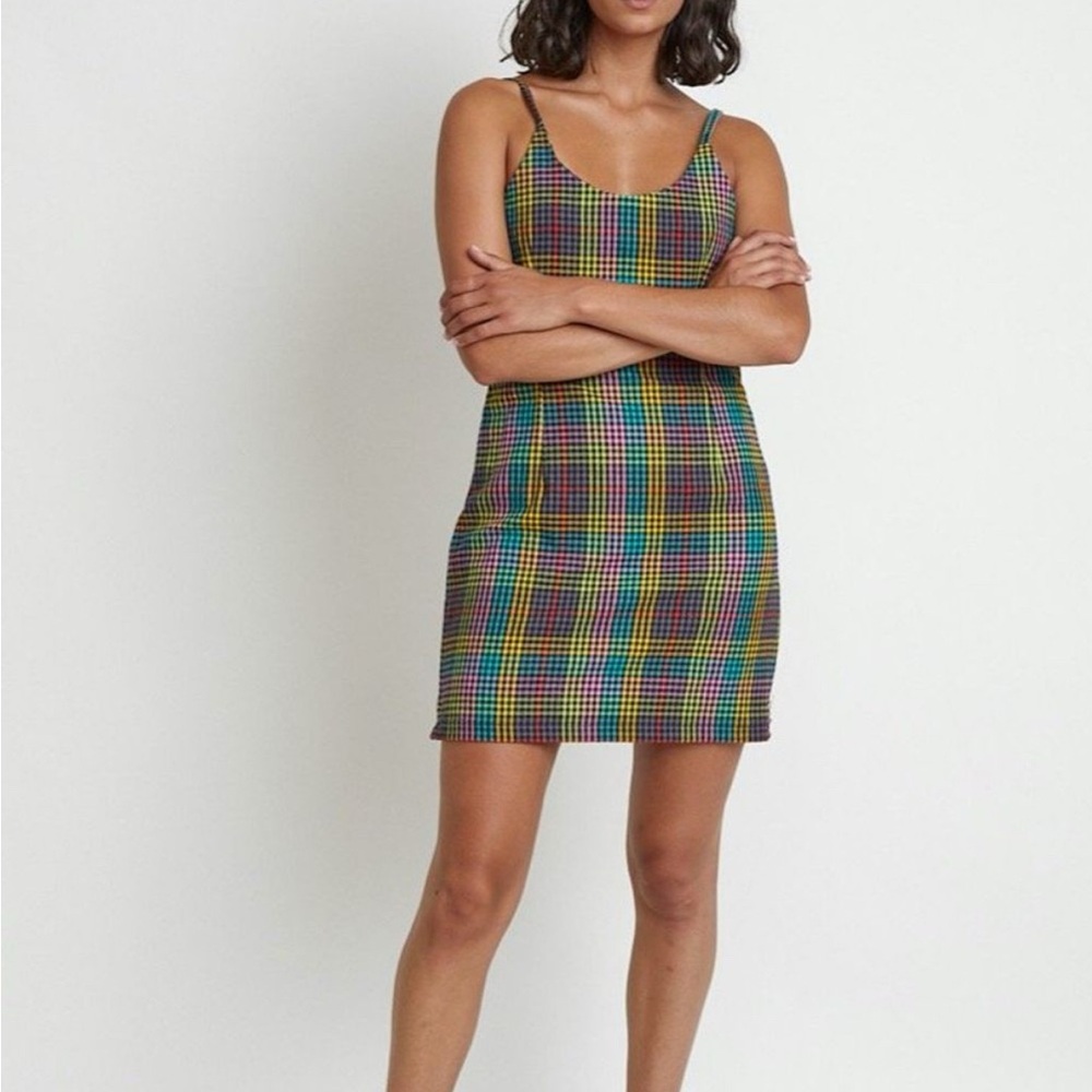 The Ragged Priest | Multicolor Checkered Cami Dress Storm | Large